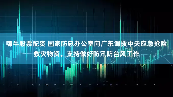 嗨牛股票配资 国家防总办公室向广东调拨中央应急抢险救灾物资，支持做好防汛防台风工作